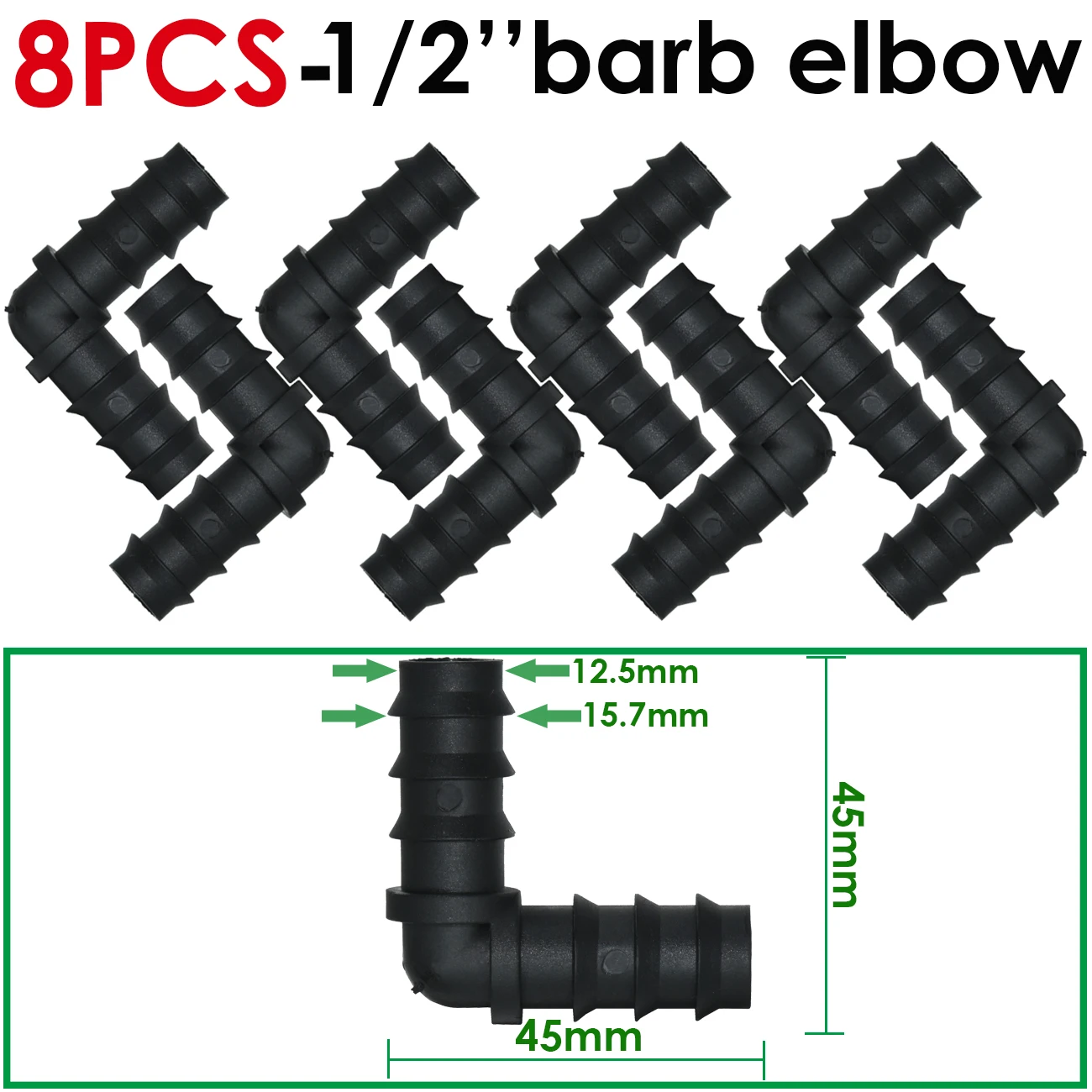 KESLA 16 20 25mm Garden Irrigation Tubing Barbed Connector Fitting Tee Elbow Couplings End Plug Micro Drip Adapter for Garden