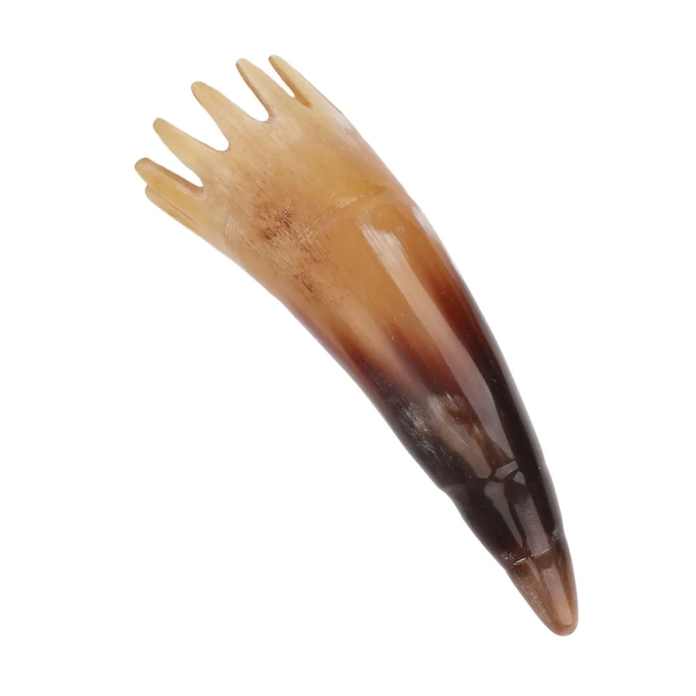Buffalo Horn Horn Shape Hair Comb Lightweight Smoothly Appearance Scalp Massage Comb Portable Ergonomic Handle Head Brush