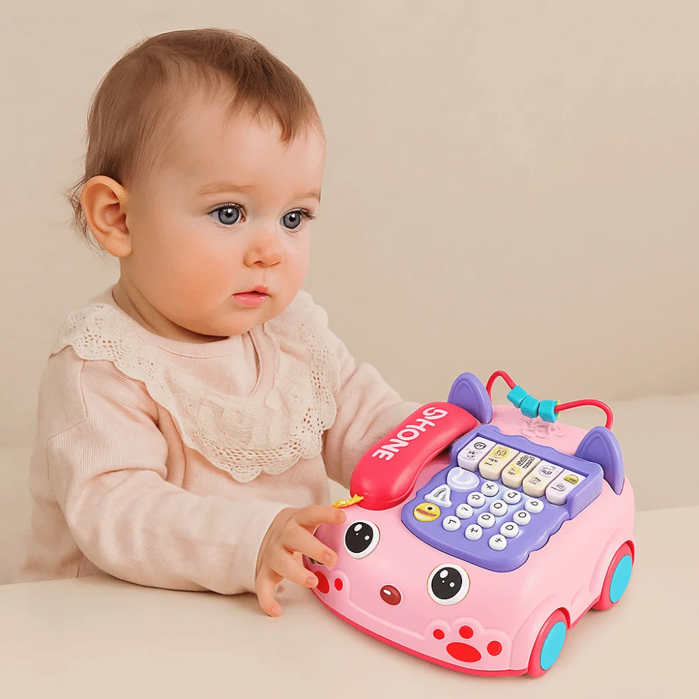 Zabawka dla niemowląt ABS, telefon, muzyka, głos, puzzle, pianino dla niemowląt, zabawka muzyczna ze światłem, symulacja, wczesna edukacja, elektroniczna maszyna edukacyjna
