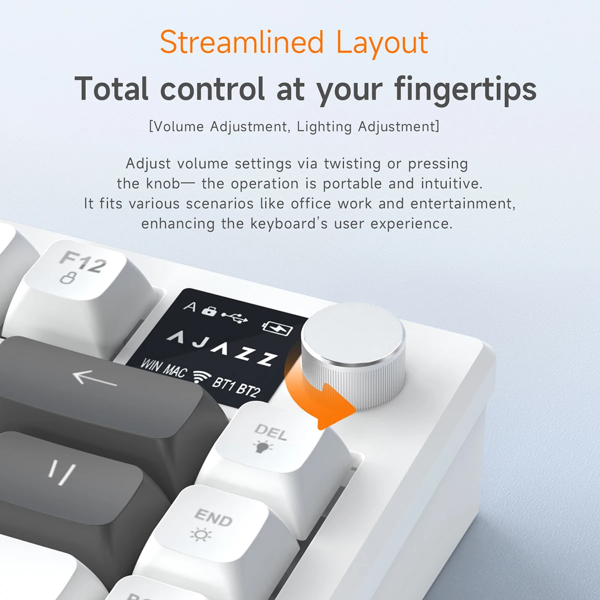 AJAZZ AF82 Office Low Profile Keyboard RGB Wired/Wireless Gaming Keyboard 75% Layout 82 keys 4000mAh Battery for Win/Mac image 5