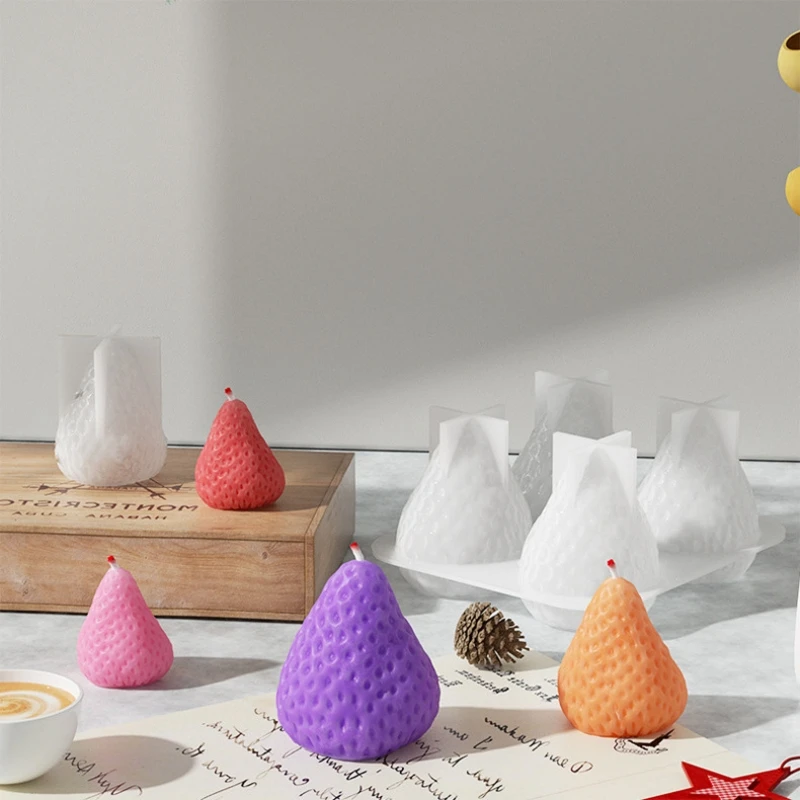 3D Erdbeere Aromatherapie Kerze Silikonform DIY handgefertigt romantisch duftend für Valentinstag Party Home Decor Geburtstagsgeschenk – Detail 13