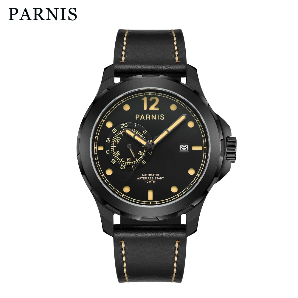 

Parnis 44mm Sapphire Miyota Automatic Movement Men's Watch 24-hours Small Dial