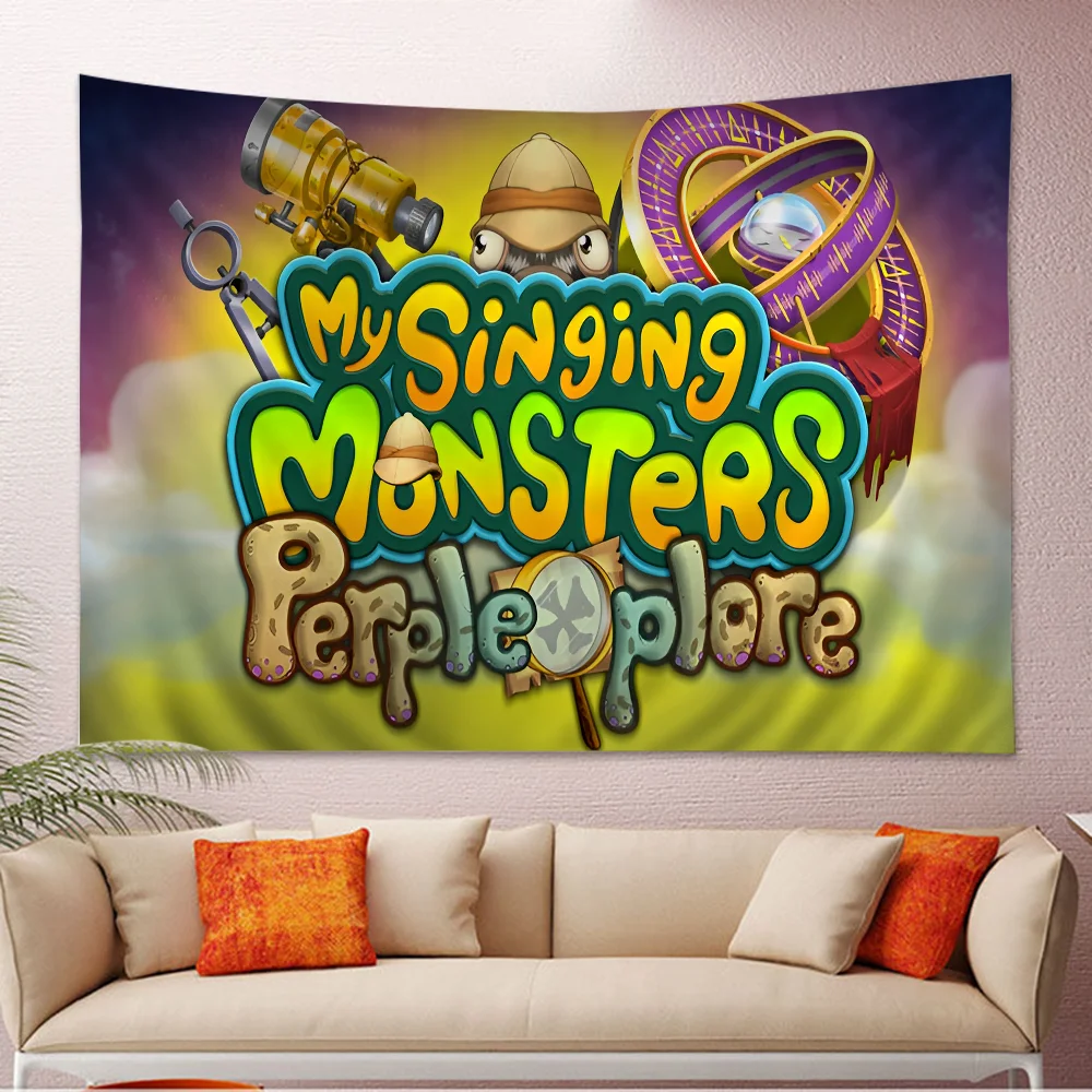 

Game Singing M-Monster Anime Tapestry Hanging Tarot Hippie Wall Rugs Dorm Wall Hanging Sheets