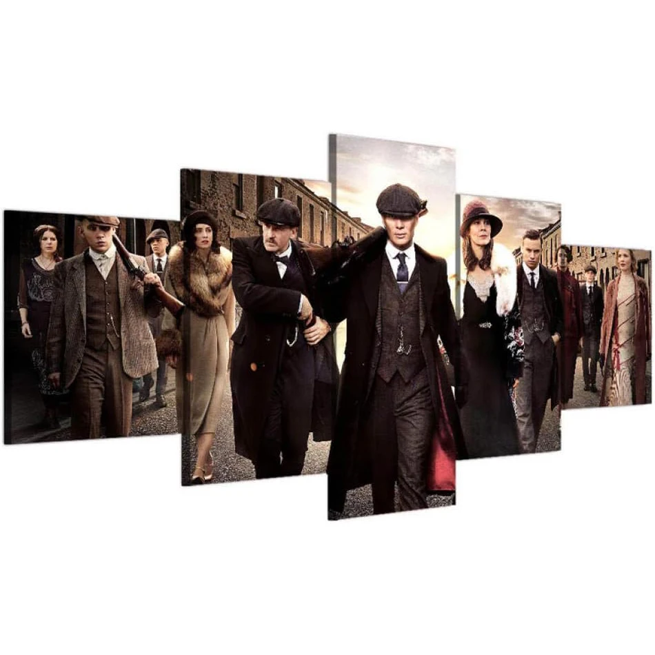 No Framed Blinders Movie 5Piece Wall Art Canvas Print Posters Paintings Painting Living Room Home Decor Pictures