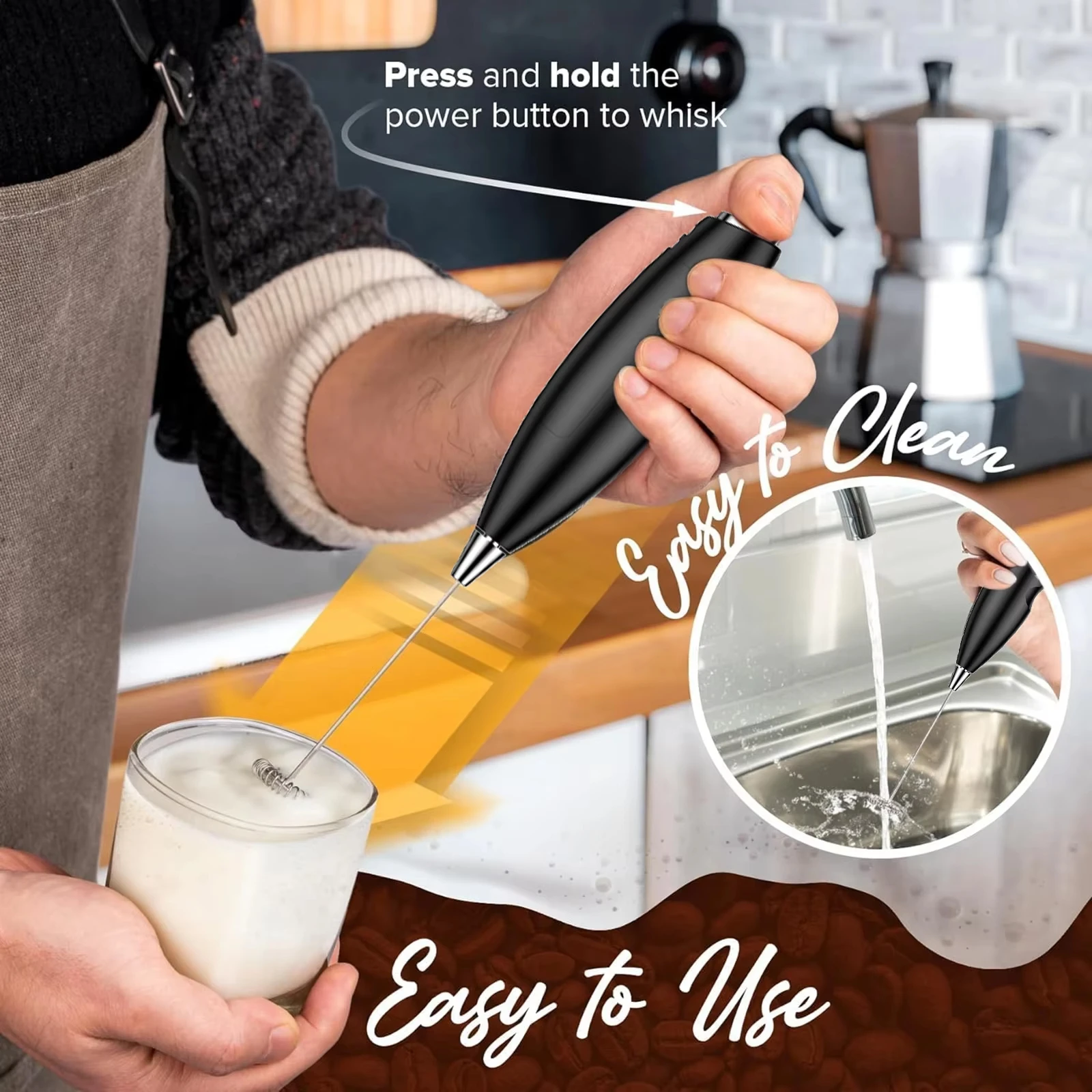 

1 set of electric milk mixer+egg beater battery AA size mini hand-held bottle maker foam machine coffee mixing cooking tool