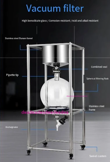 

Technology Vacuum Suction Filter Laboratory Stainless Steel Solid-Liquid Separation Büchner Funnel Filtration Device 10L