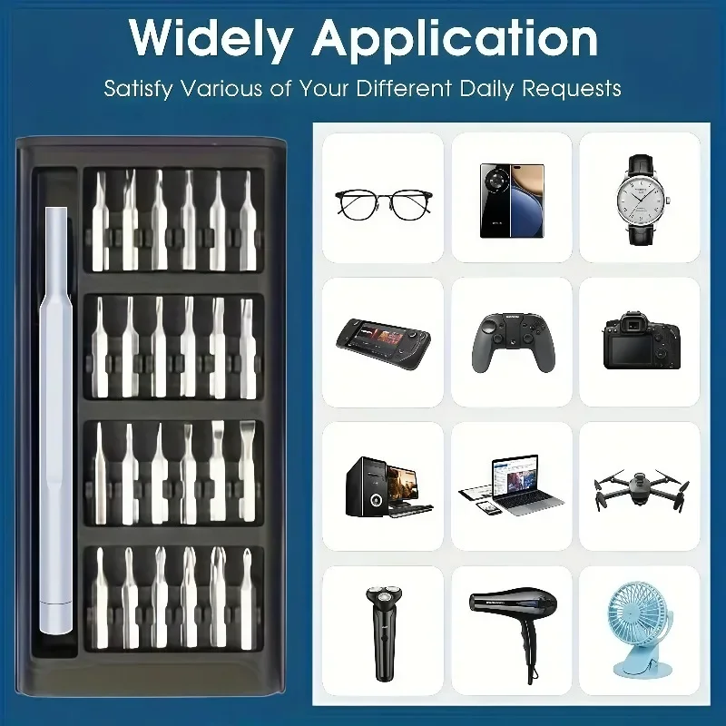 25 in 1 Mini Screwdriver Set, Flat Head and Cross Shaped Small Screwdrivers, Suitable for Electronic Products image 5