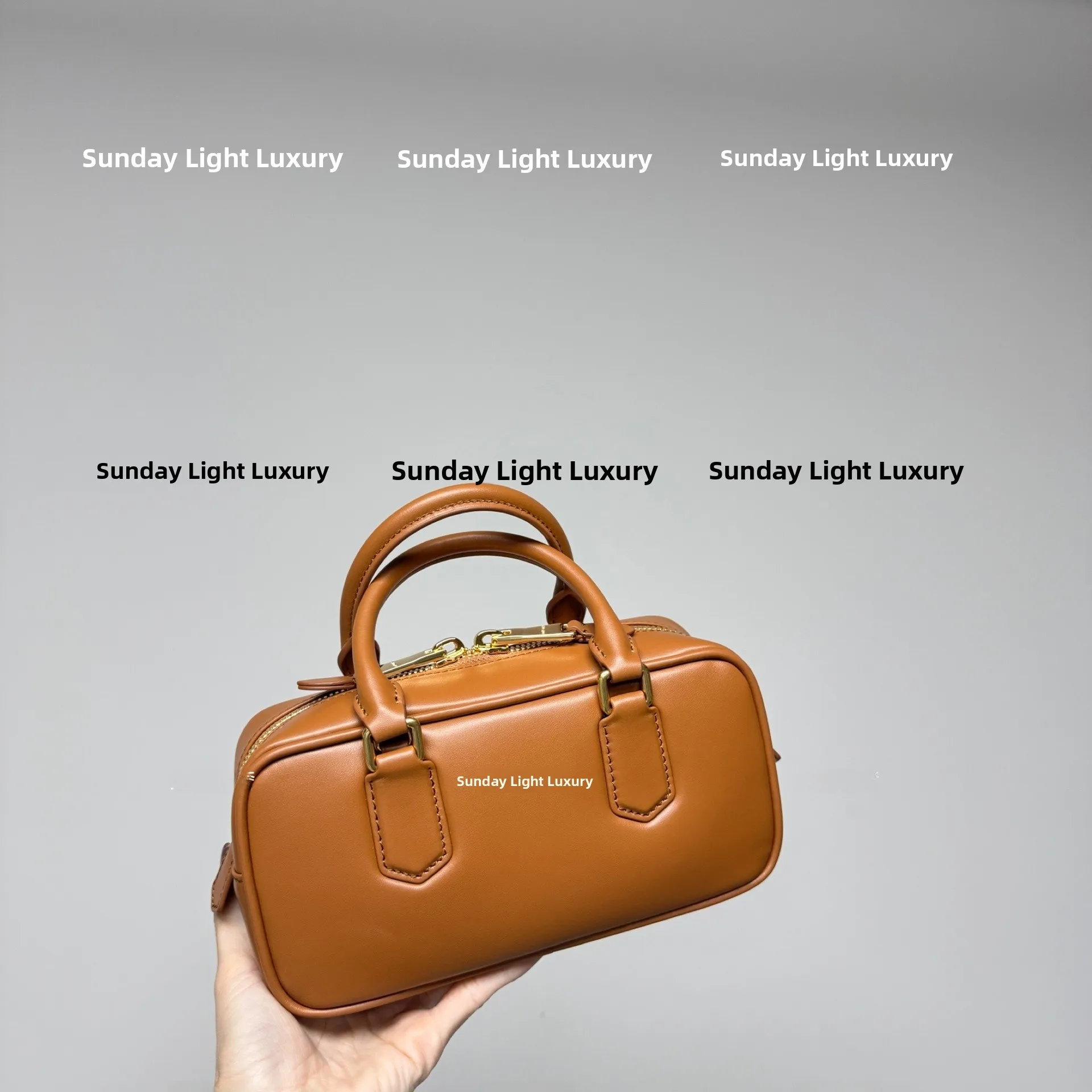 

Retro Bullhide Bowling Boston Small Handbag Square Handheld Single oulder Slant Cross Bag Casual Simptic Sle Polyester...