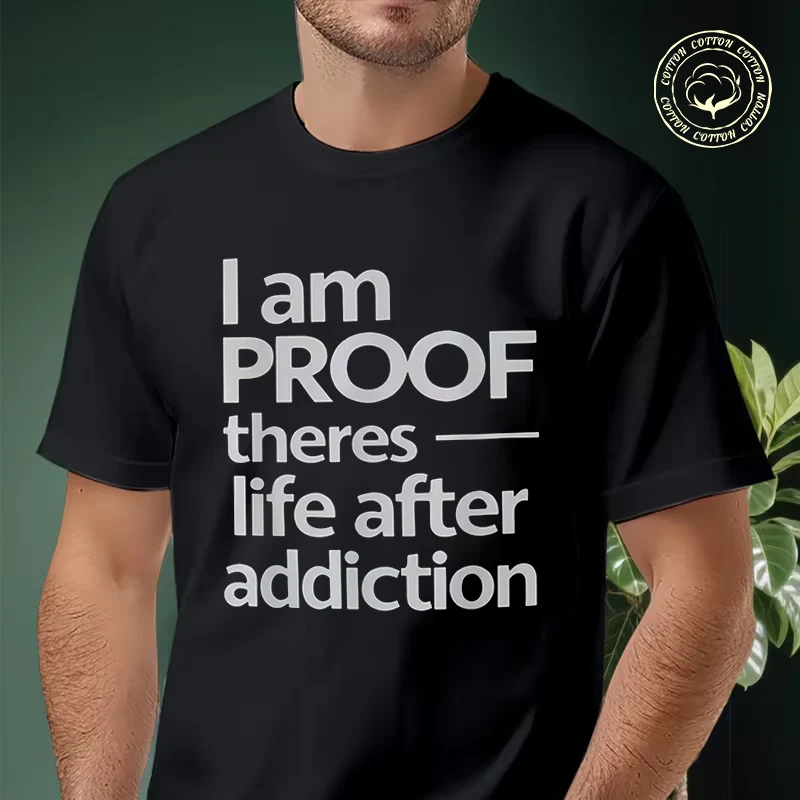 

AA NA Drug Recovery Graphic Motorcycle T-shirt Men's Summer Cotton Fashionable Casual Sports Short Sleeved Tshirt Top