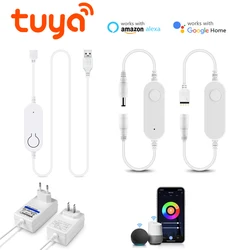Tuya Smart Switch LED Strip LED Controller,Dimmable RGB LED Dimmer,DC/4PIN Cob Neon Tape Wifi Controller Switch,12V Power Supply