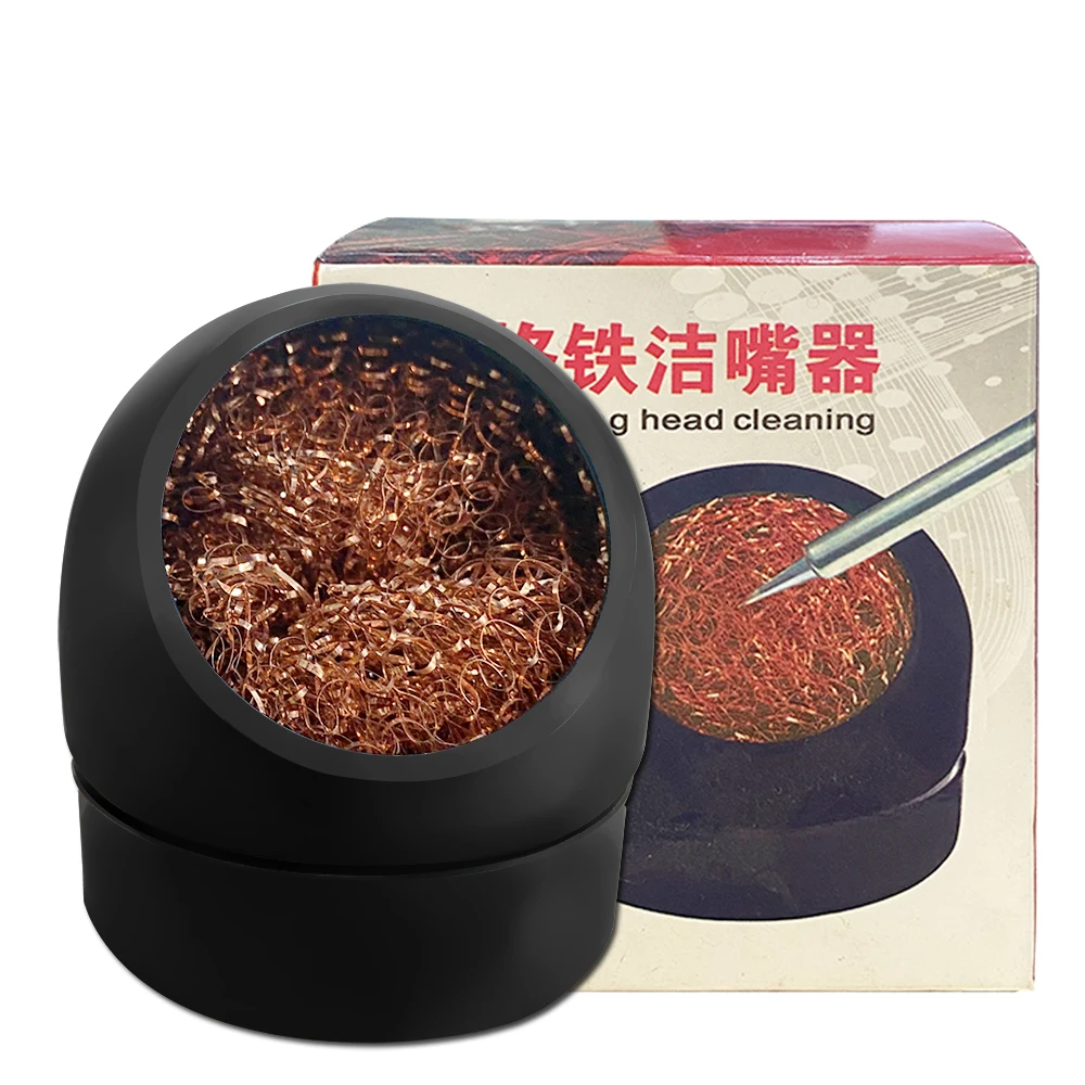

Metal Wire With Stand Set Welding Desoldering Soldering Solder Iron Tip Dross Cleaner Cleaning Steel Ball Mesh Filter Tin Remove