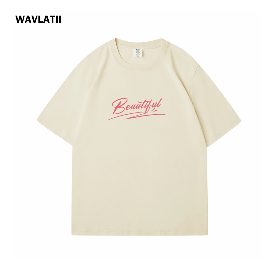 Picture 5: WAVLATII Women White Cotton T Shirts for Summer Female Beautiful Print Short Sleeve Summer Tees Lady O-neck Pink Tops WT2502