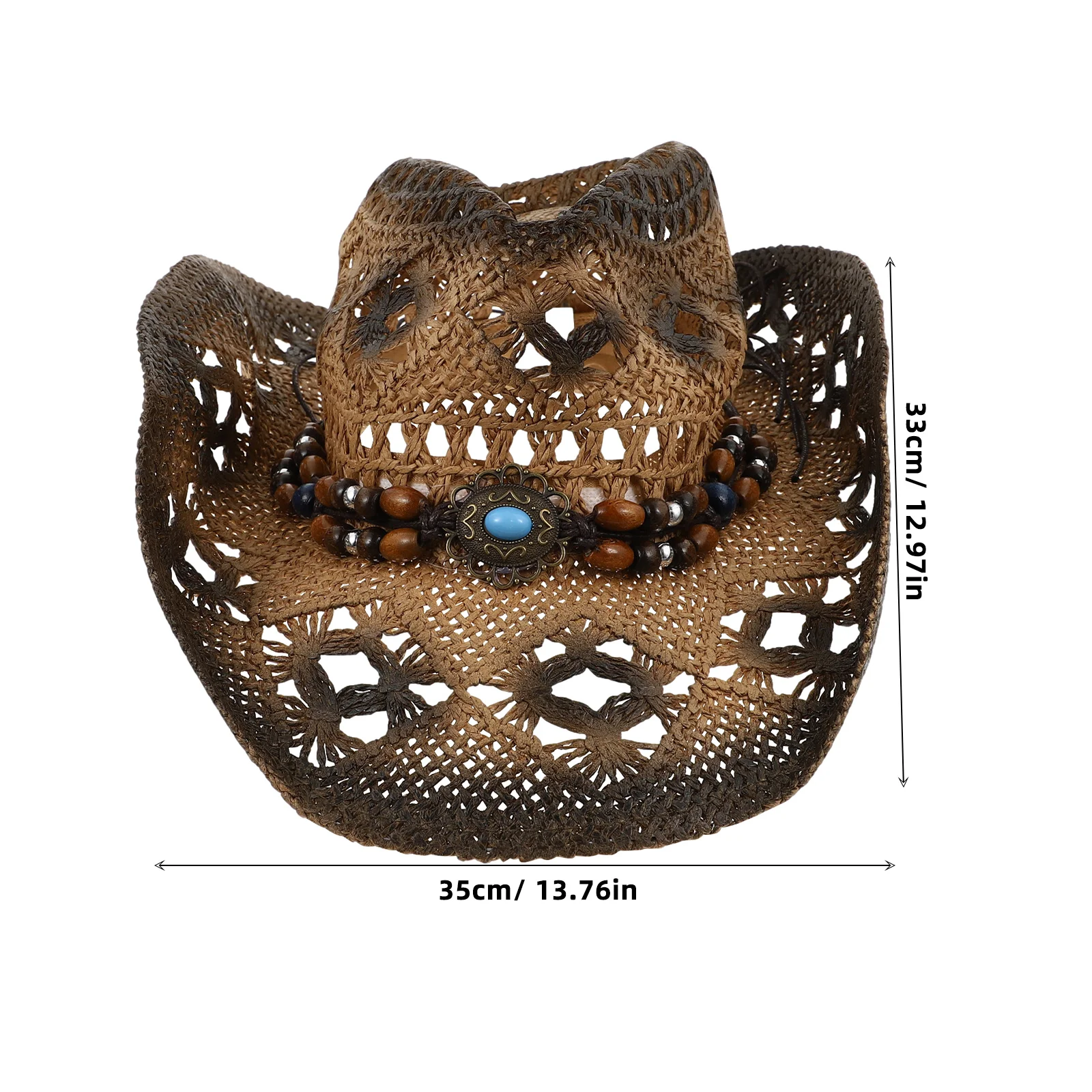 

Cowboy Straw Hat Women Men Child Summer Fold Sun Block Hats Light Weight Portable Breathable Wide Brim Modern Style