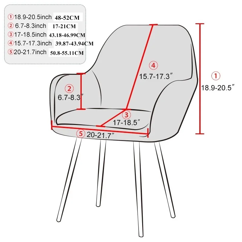 1/2pcs Chair Covers High Arm Dining Chair Cover Solid Color Elastic Chair Seat Slipcover Protector for Living Room Home Wedding