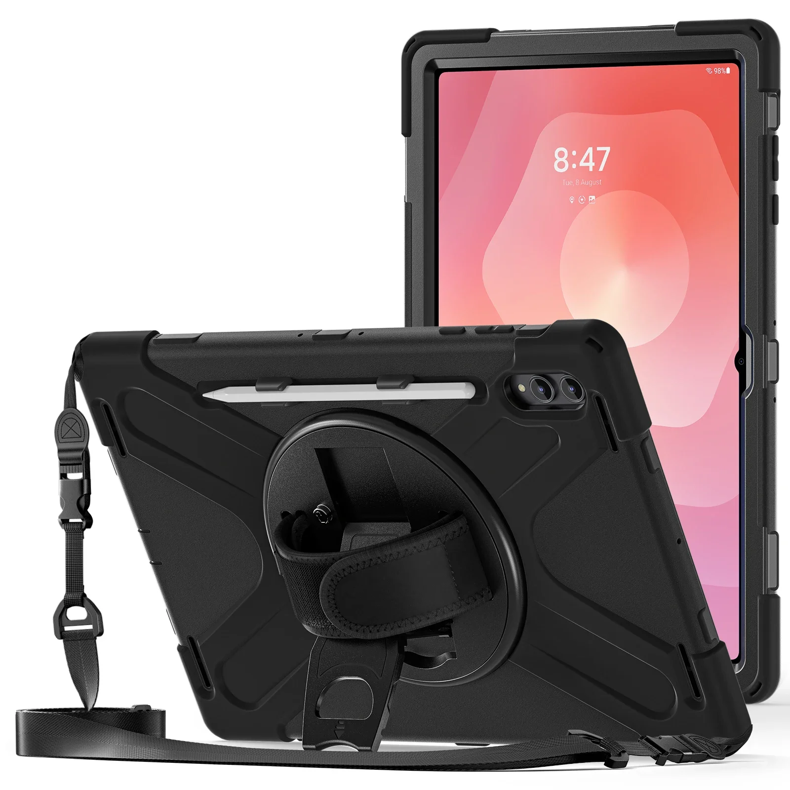 Armored Shockproof Stand Case For Samsung Galaxy Tab S11 Ultra SM-X930/ X936/ X936B With Shoulder Strap Palm Band