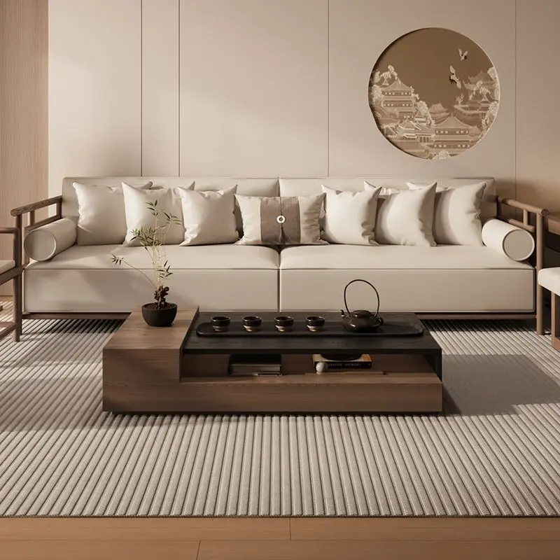 Mesa de centro para cuaderno de comedor, Mesa de centro sencilla de madera de diseño único, Mesa Centro Rectangular moderna, accesorios para el hogar y salón