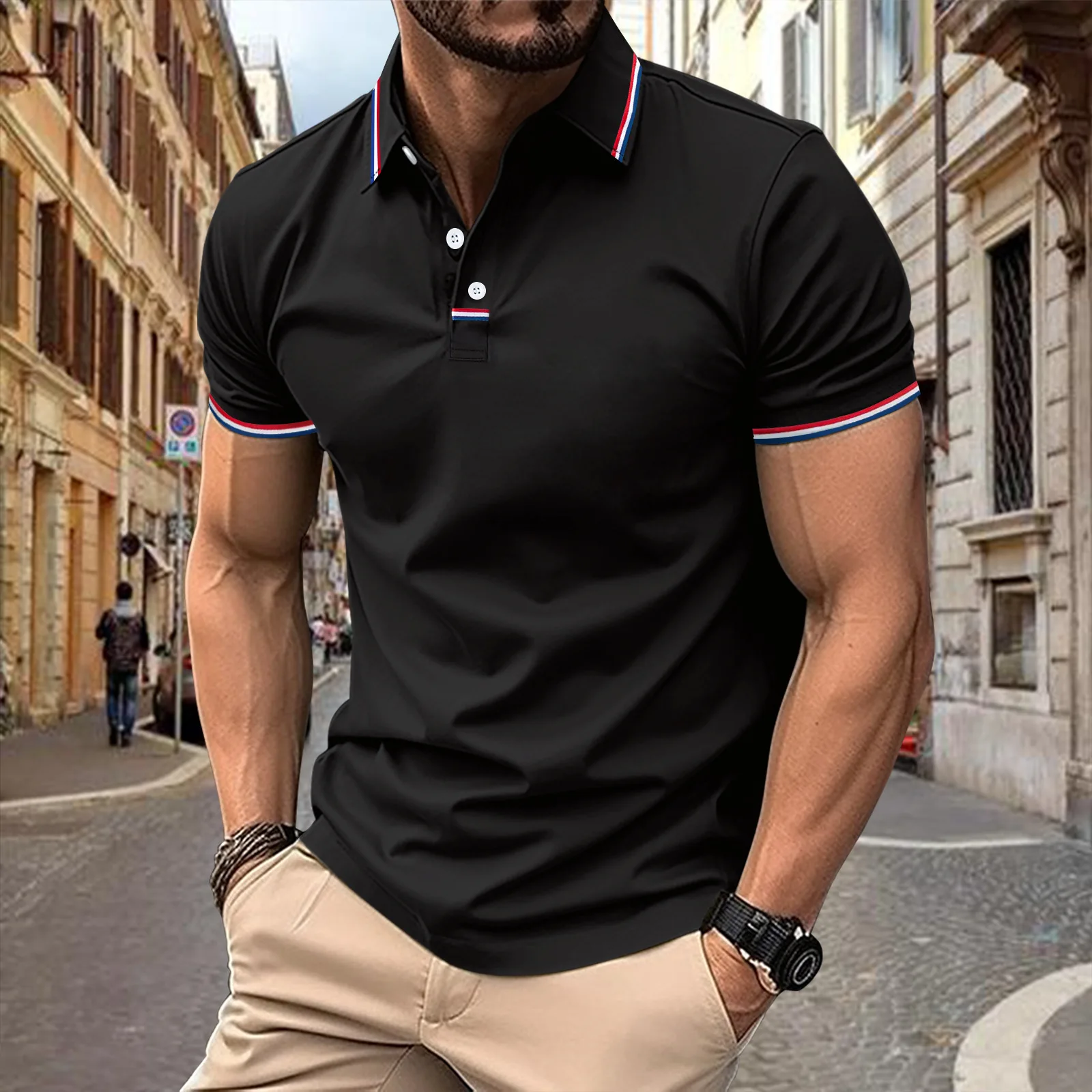 Outdoor New Summer Best-selling Men Comfortable Breathable Quick Drying Shirt T-shirt POLO Travel Business Fashion Sports