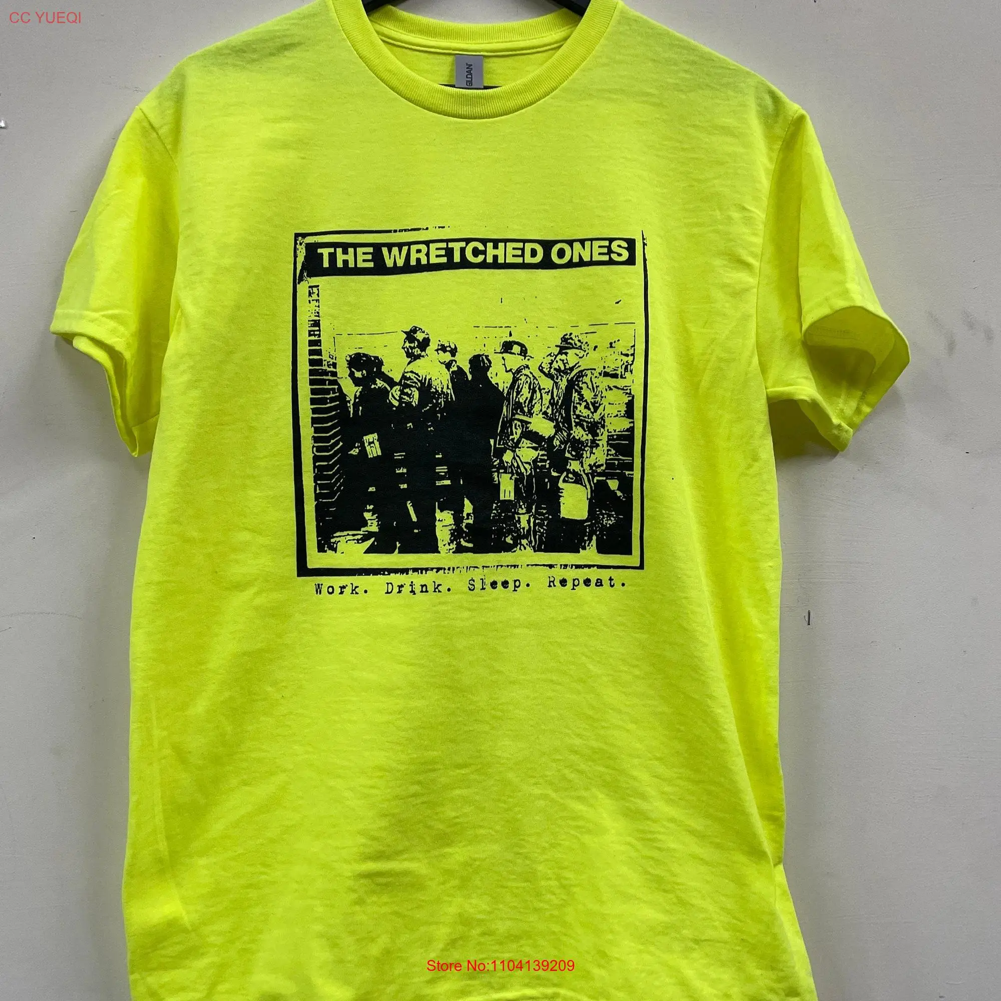 the Wretched Ones HI VIS T Shirt 90 s NJ Oi safety yellow long or short sleeves