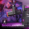FIFINE USB/XLR ダイナミックマイク、タッチミュートボタン、ヘッドフォンジャック、I/O コントロール、PC PS5/4 ミキサー、ゲームマイク Ampligame AM8 用 3