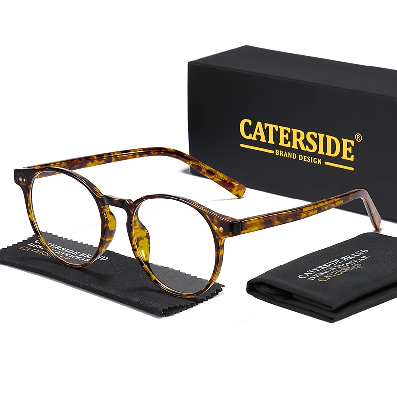 CATERSIDE Vintage Runde Männer Brille Rahmen Hochwertige Marke Design Anti Blau Licht Lesebrille Frauen Optische Rahmen – Detail 7