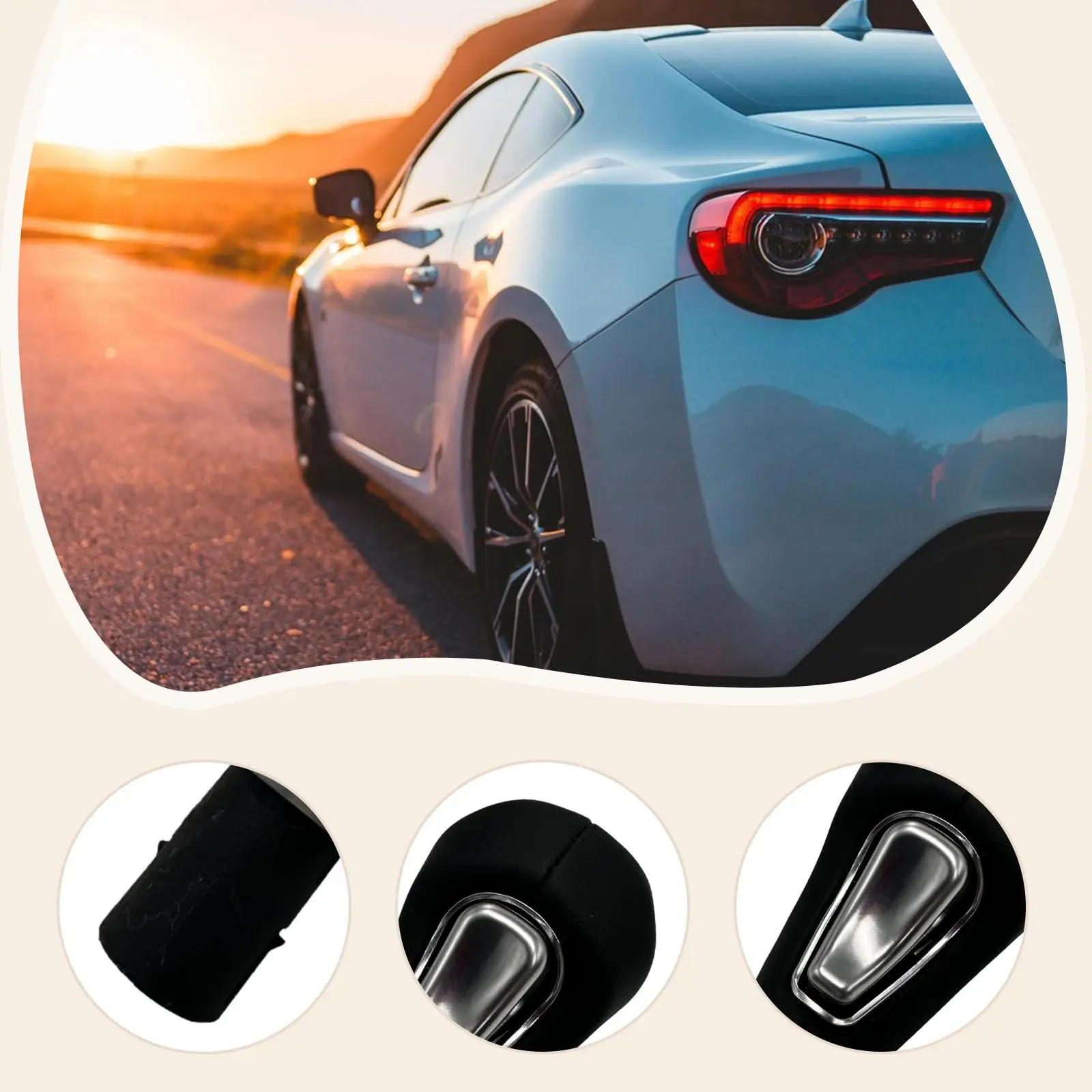 

PU Leather Gear Shift Knob, Easy to Install, Replace Automatic Transmission Shift Head for Hyundai Santa FE 2013-2016 Accs