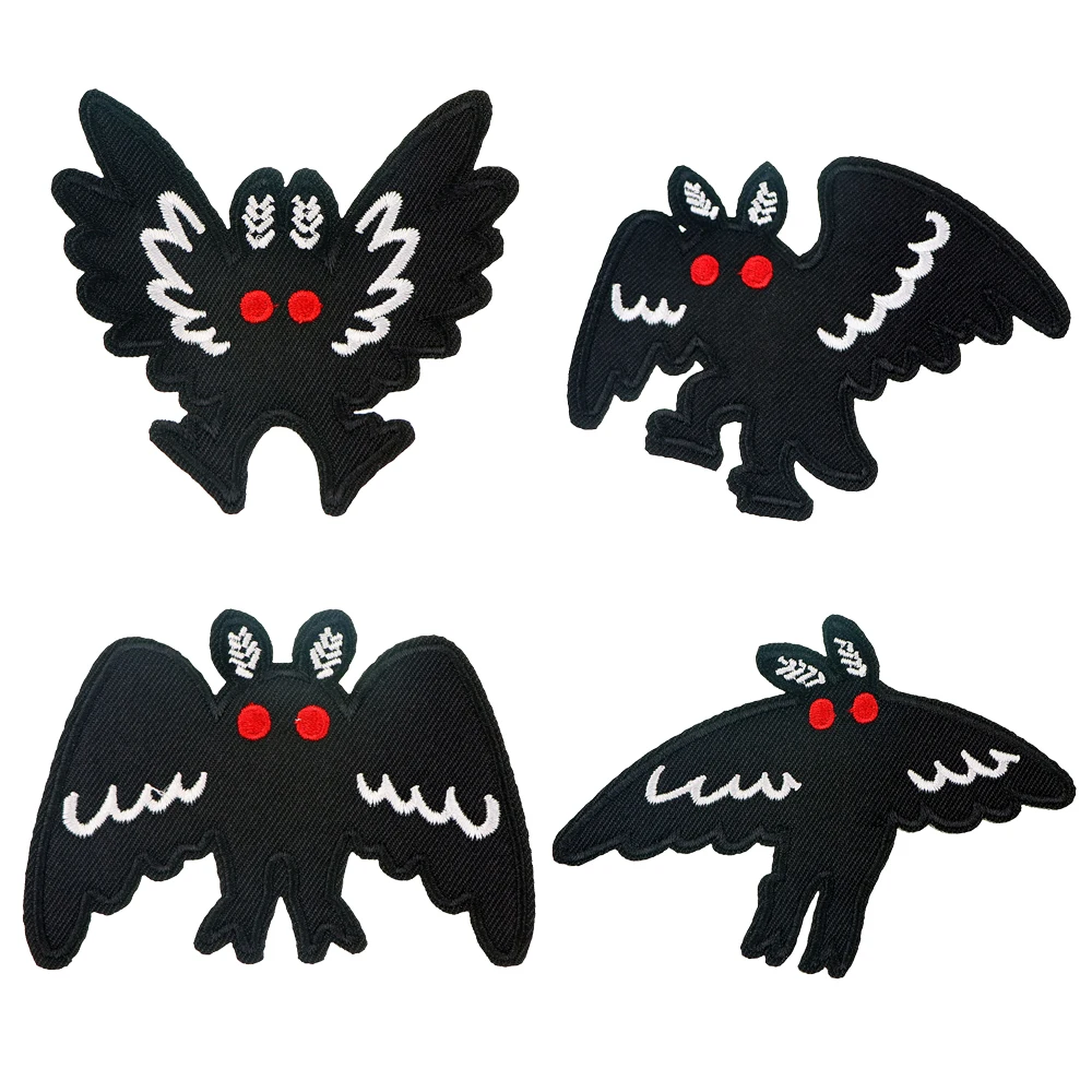 Cartoon Cool Black Moth Embroidered Patch Applique Sewing Tool on Clothes Iron On Patches Men Women Stickers Accessories