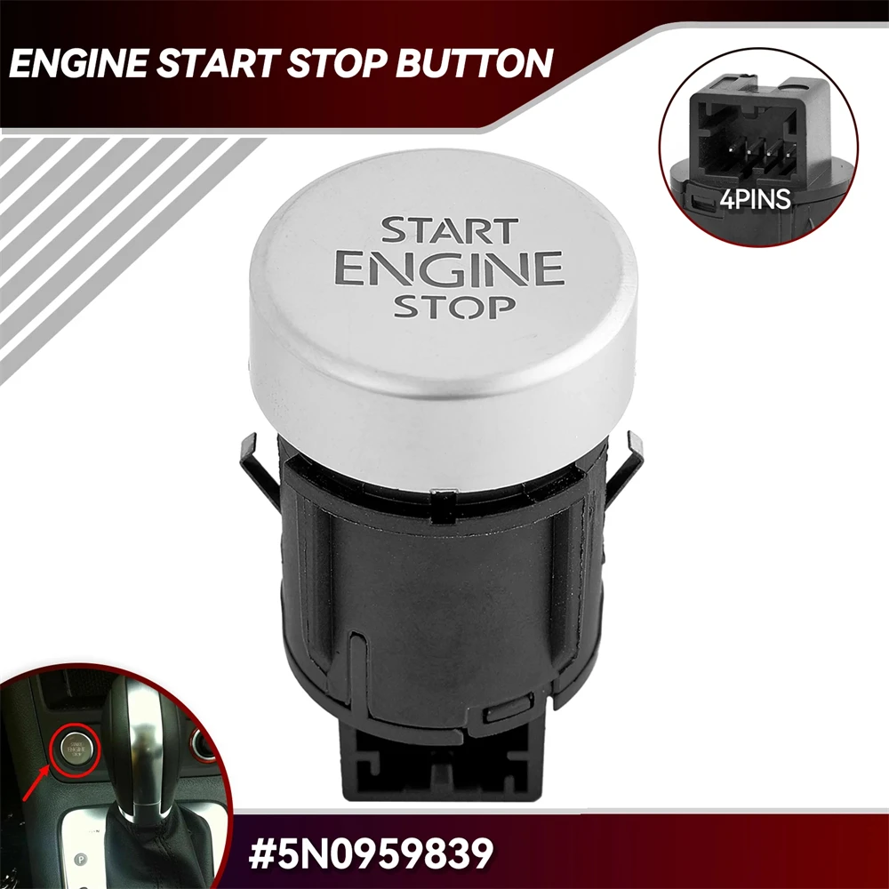 

Engine Start Stop Control Switch Button, Replacement OE 5N0959839 5N0959839A 5N0959839B for Tiguan /Alhambra