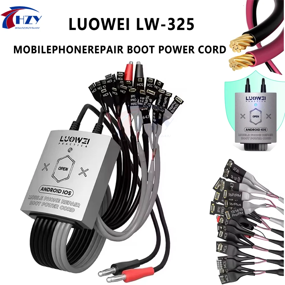 LUOWEI LW-325 Fast Power Boot Cable for iPhone 6-16 Pro Max & Samsung Huawei Xiaomi 400+ Android Models Motherboard Repair Tool