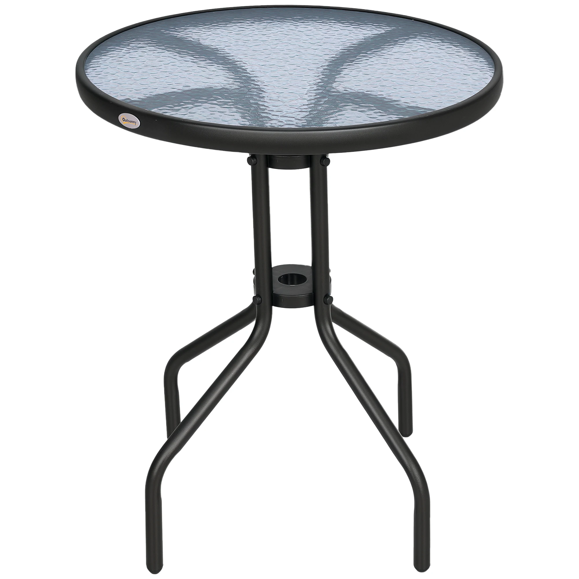 Mesa Redonda Para Jardín O Bistro, Diminuta Bandeja De Vidrio Templado Negro Anticorrosión De Metal Ø 60X70H Cm — -66%, 97.26€ Coupon, from 50.11€ – 66% descuento – €50.11