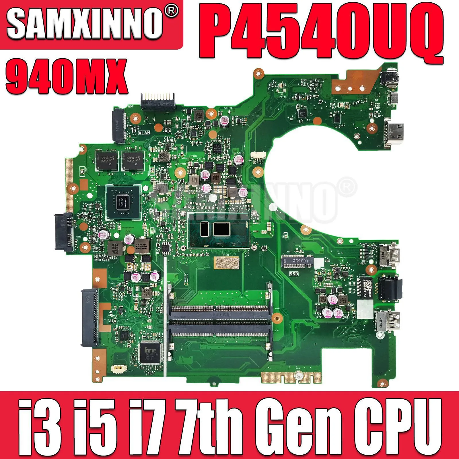 

SAMXINNO P4540UQ Mainboard For ASUS PRO P4540U PU554U P454U Laptop Motherboard DDR4 i3-7100U i5-7200U i7-7500U CPU 940MX