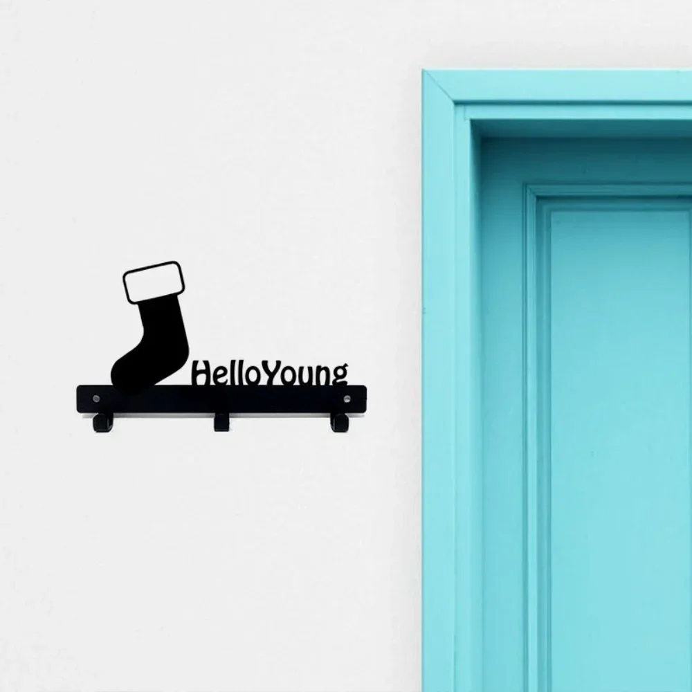 

1pc Enchanting Wall Mounted Key Hook with Christmas Stocking Design – A Festive Wall Mounted Coat Hook for Holiday Decor
