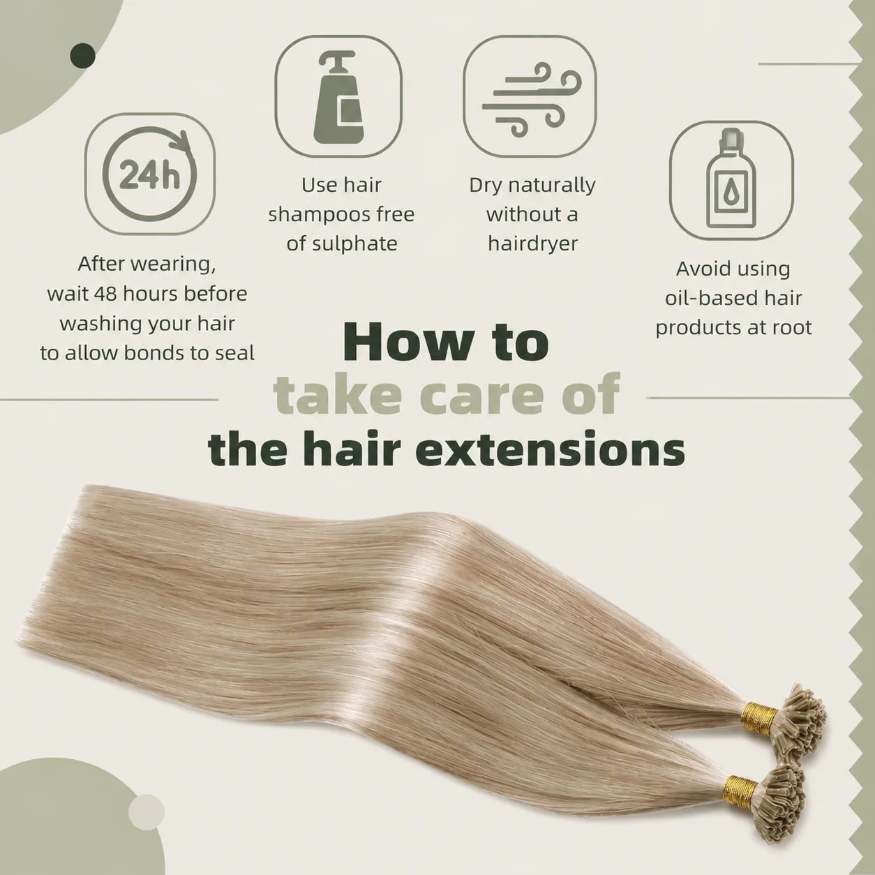 Ugeat Keratin Hair Extensions Human Hair Fushion Remy Hair 14-22" 50 Strands/Pack Natural Straight U Tip/Flat Tip/I Tip Hair