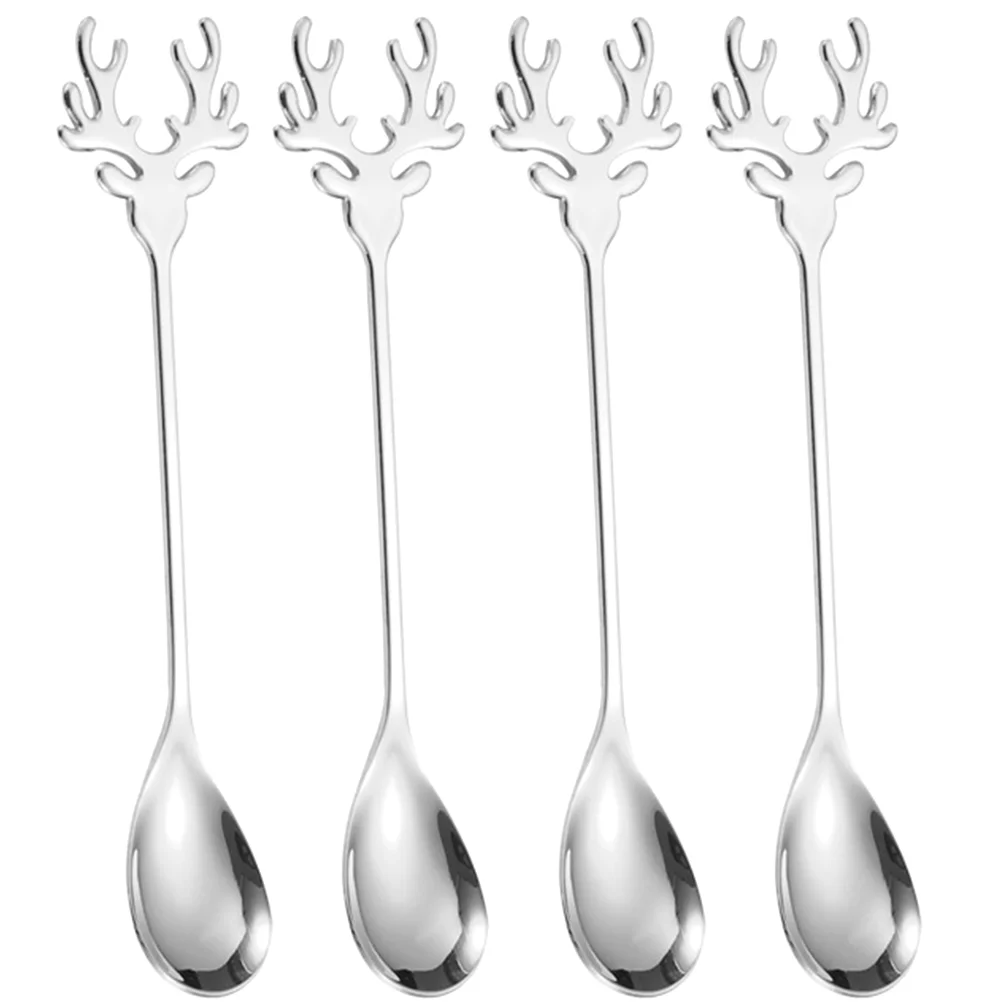 

Cartoon Spoon Stirring Spoons Teaspoons Coffee Espresso Mixing Stainless Steel Dessert Metal Spice