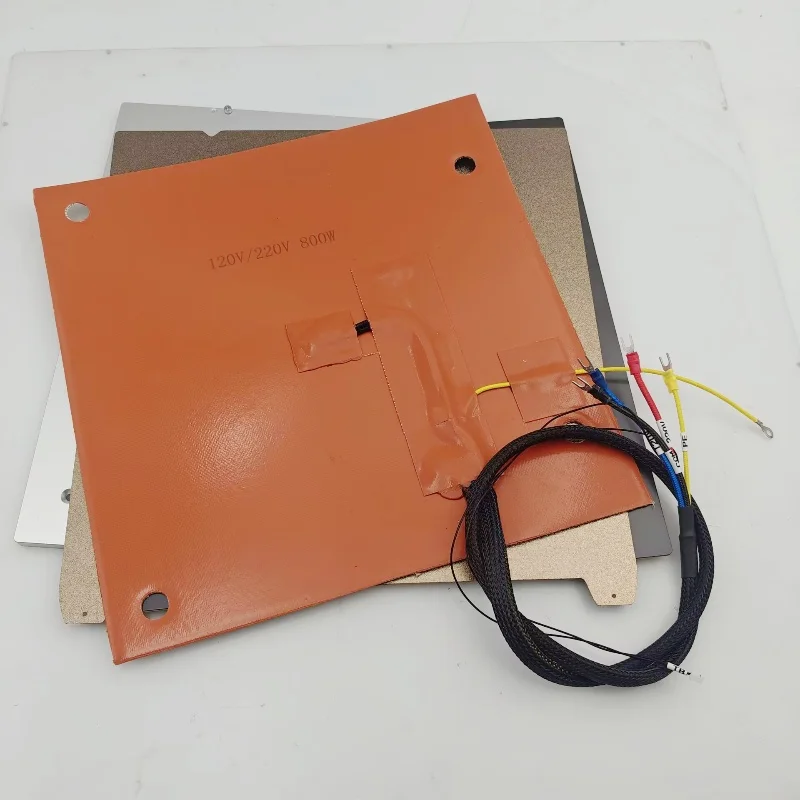 Funssor Creality K1 MAX 8mm CNC cast aluminum ultraflat heated bed build Plate upgrade kit 120/240V 1000W silicone heater pad
