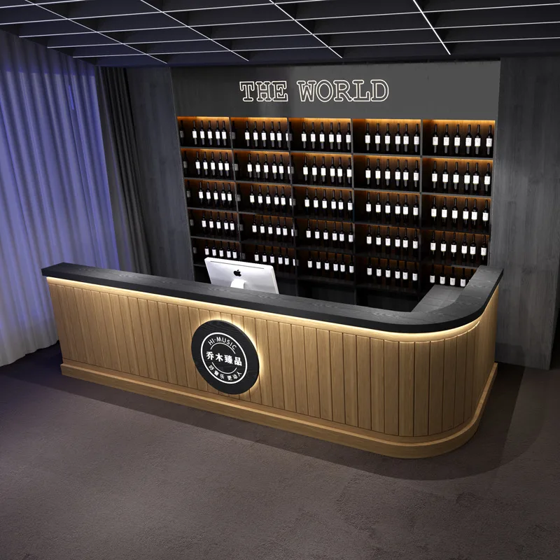 

Современные дугообразные касса из цельного дерева, высококачественные касса в индустриальном стиле, креативная угловая мебель Kassa JT40C