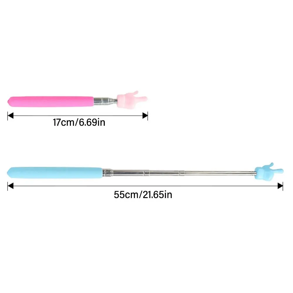 Stainless Steel Teaching Pointer Telescopic Rod Finger Design Teaching Stick Finger Reading Sticks School Office Supplies