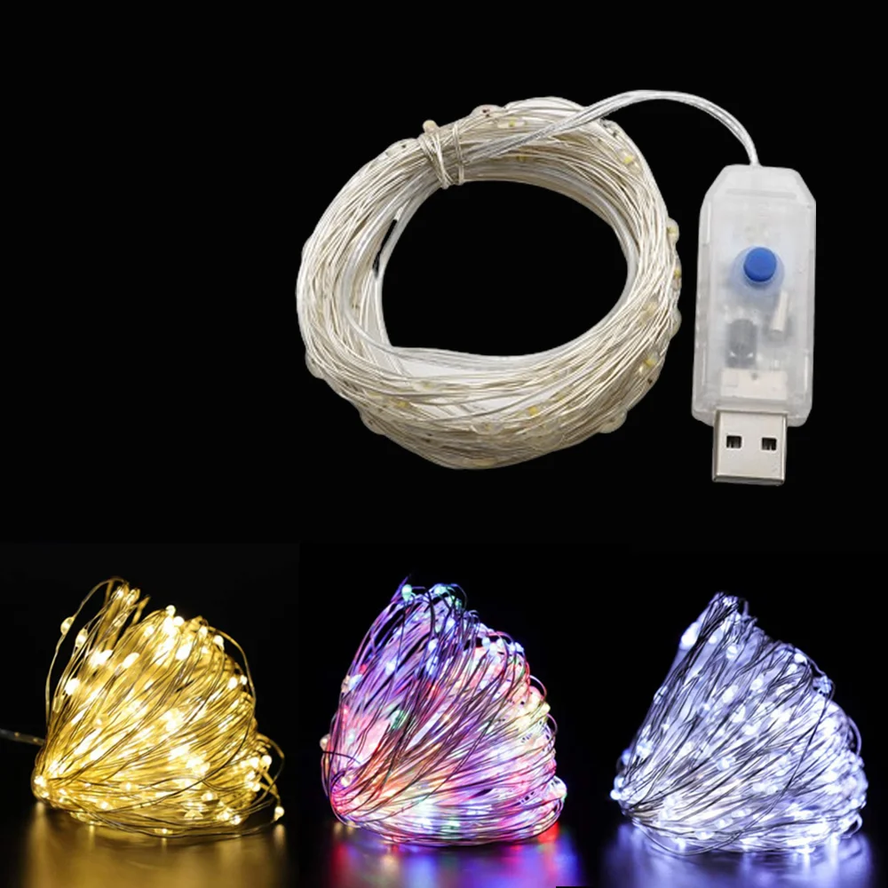 Led Copper Wire Fairy Lights USB LED 8 modes Waterproof Garland String Light Holiday Wedding Party Christmas Home Decoration