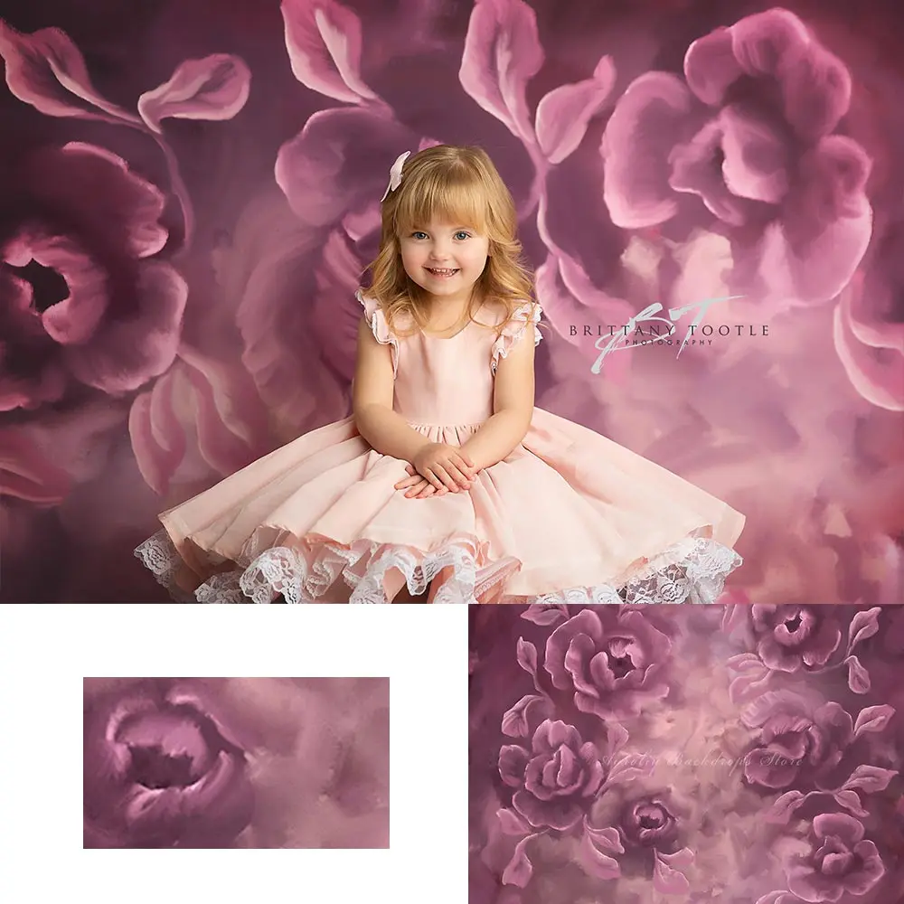 

Art Painting Flowers Photography Backdrop Kids Baby Portrait Photo Shoot Props Pregnant Woman Studio Backgrounds