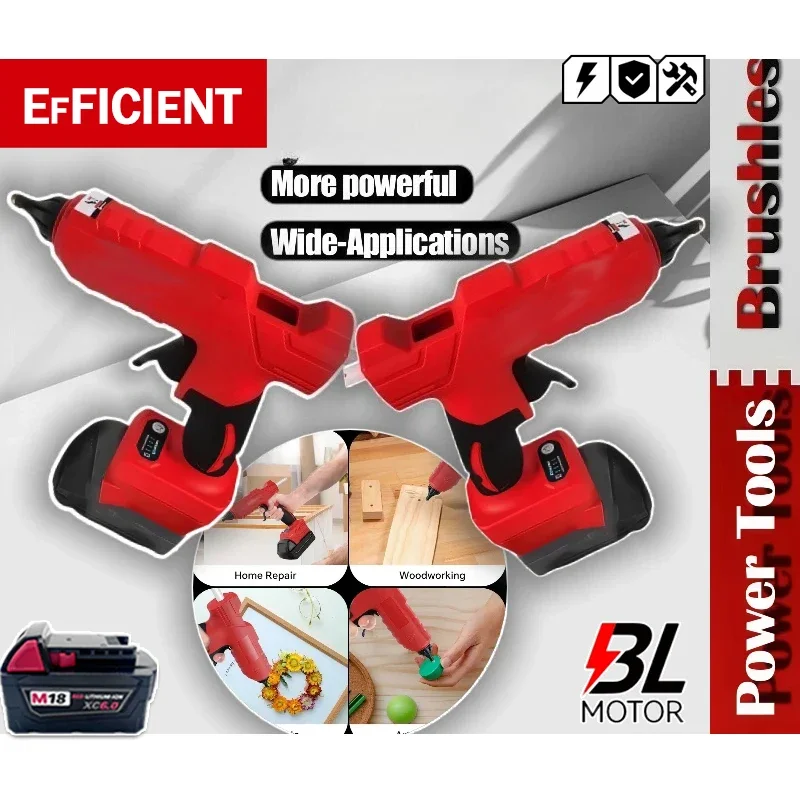 

Электрический термоклеевой пистолет Li-ion для декоративных работ и упаковки, совместимый с аккумулятором Milwaukee 18V