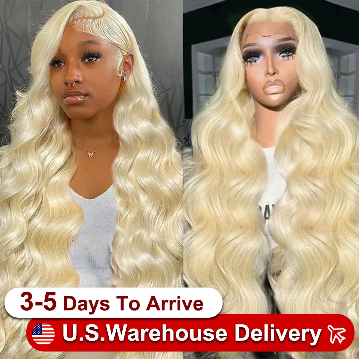 Honey Blonde Wig Human Hair 13x6 24 Inch Blonde Lace Front Wigs Human Hair Pre Plucked 180% Density Body Wave HD Lace Frontal