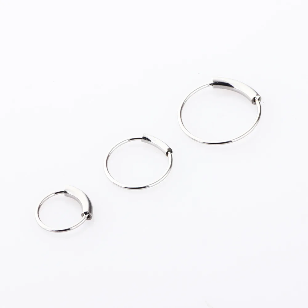 1PCS Fashion Stainless Steel Segment Rings Nose Hoops Ear Piercing Tragus Nose Rings Ear Cartiliage Tragus Sexy Body Jewelry