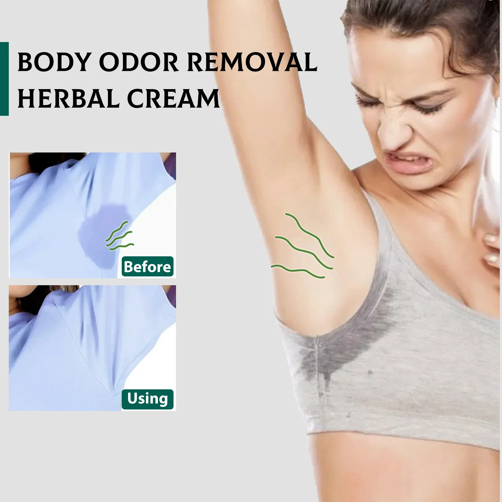 Armpits Deodorant Cream Remove Bad Smell Eliminate Body Odor Anti Sweaty Deep Refreshing Lasting Aroma Herbal Skin Care Product