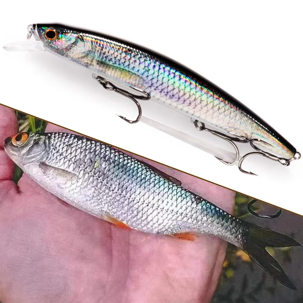 Sospensione Minnow 24g 14cm Fishing Lure Top Water Weight System HardBait Pesca Strong Treble Hook Wobbler Swimbait Bait Jerkbait