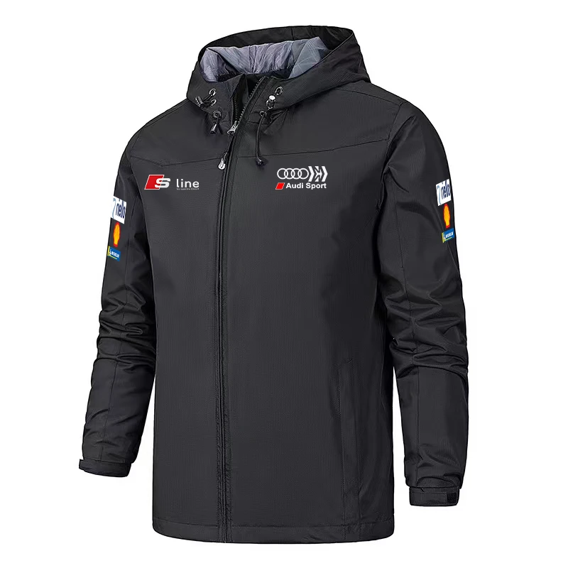 Men's Sport-Style Waterproof Breathable Jacket with Audi Logo, Suitable for Off-Road Racing. 2026 Model Will Be Shipped Quickly.