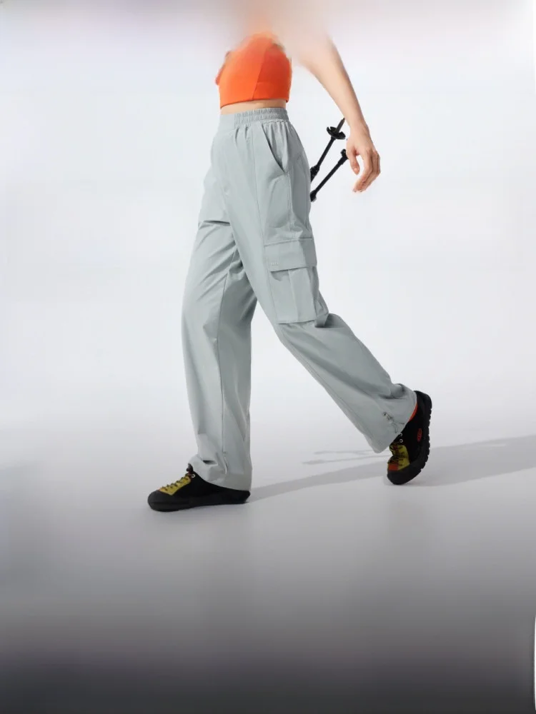 

Bananain Women's Summer Thin Straight Leg Workwear Pants Breathable Quick Dry Hiking Sports Casual Nylon Leisure Trousers