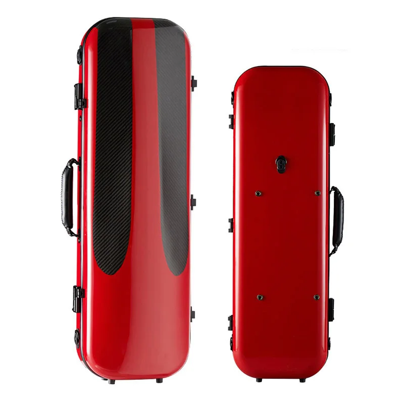 CHRISTINA 100% Carbon Fiber High Quality Violin Case Red 4/4 Size Pressure Wear Resistance with Sheet Music Bag Code Lock