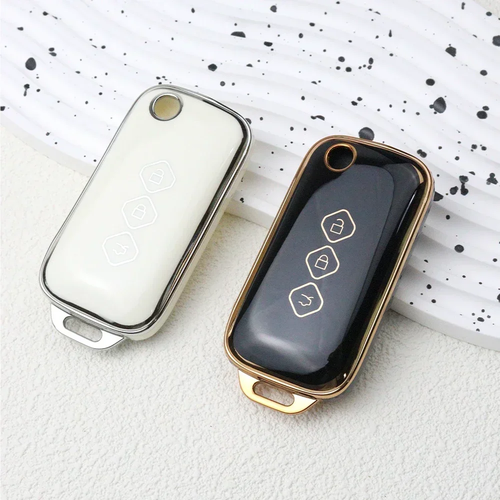3 Bottons Tpu Flip Car Key Case Cover Shell for Chevrolet Aveo 2024 Car Key Holder Remote Control Key Keychian Accessories