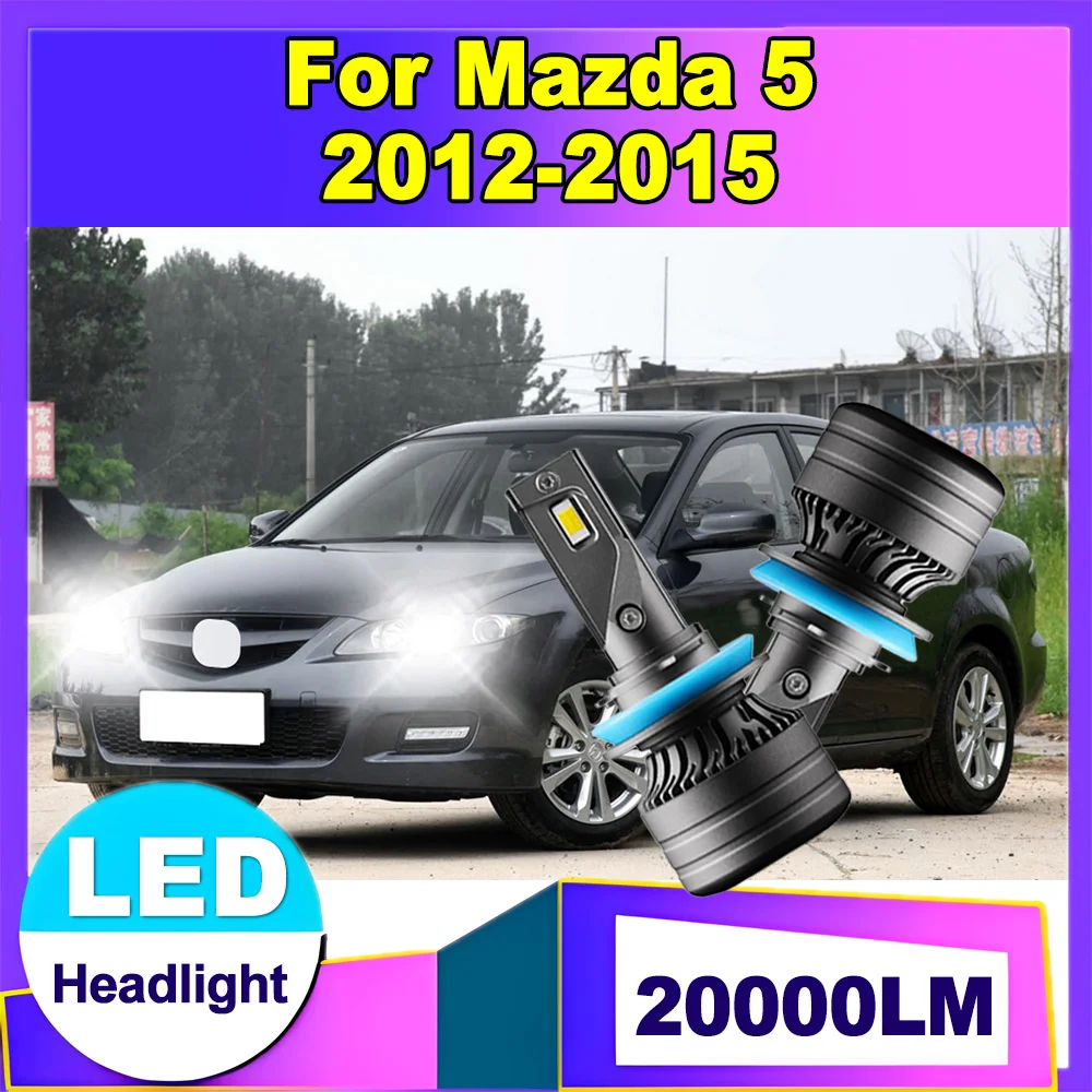 

2PCS H11 H8 H9 Plug and Play 6000K White LED Headlight Super Bright 20000LM 120W High Power 12V For Mazda 5 2012 2013 2014 2015