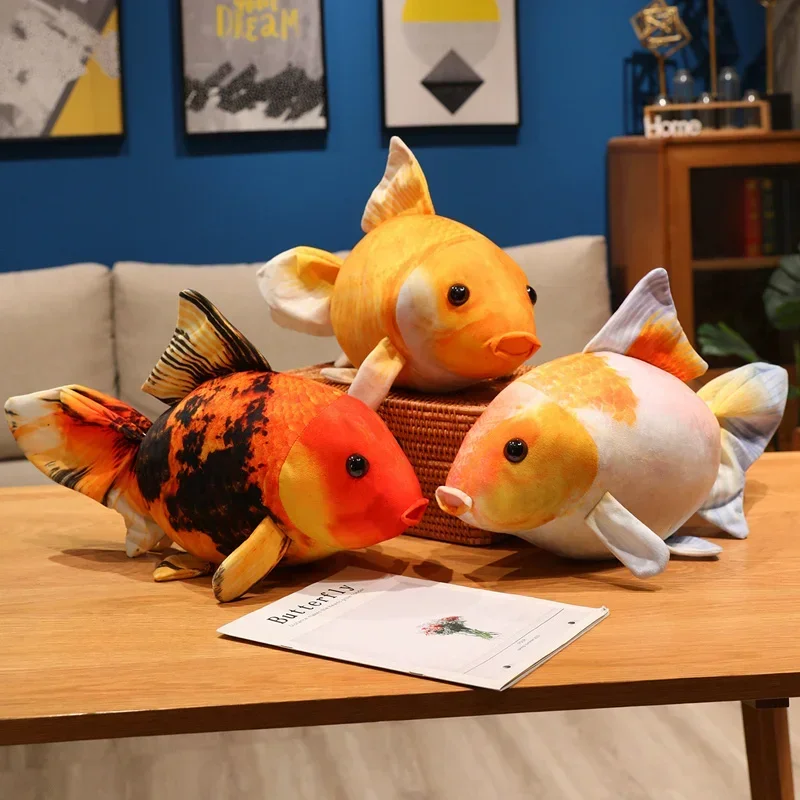 

50cm Simulated Gold Fish Plush Toys The Underwater World Stuffed Animal Goldfish Doll Sofa Pillow Home Decor Cushion Gift