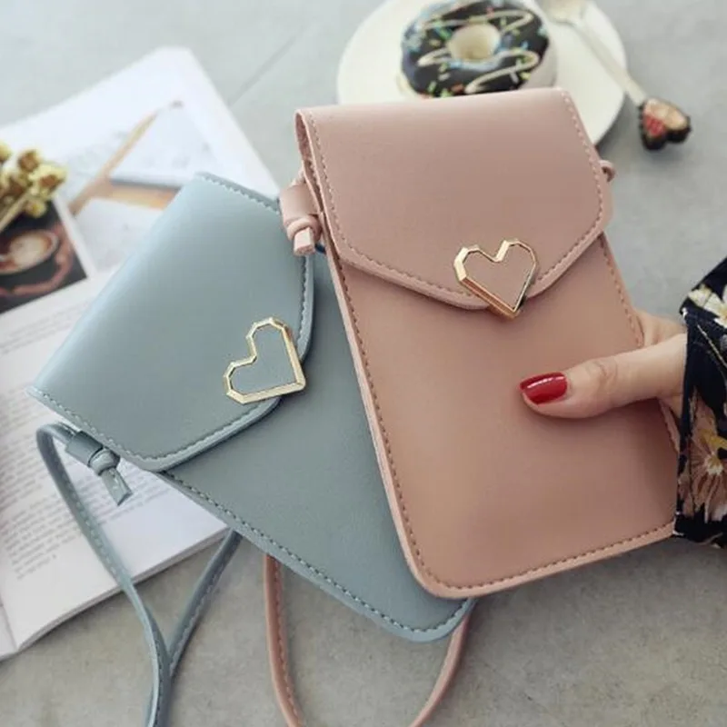 2024 Bag For Women Touch Screen Cell Phone Purse Smartphone Wallet Shoulder Strap Handbag PU Leather Casual Solid Crossbody Bags